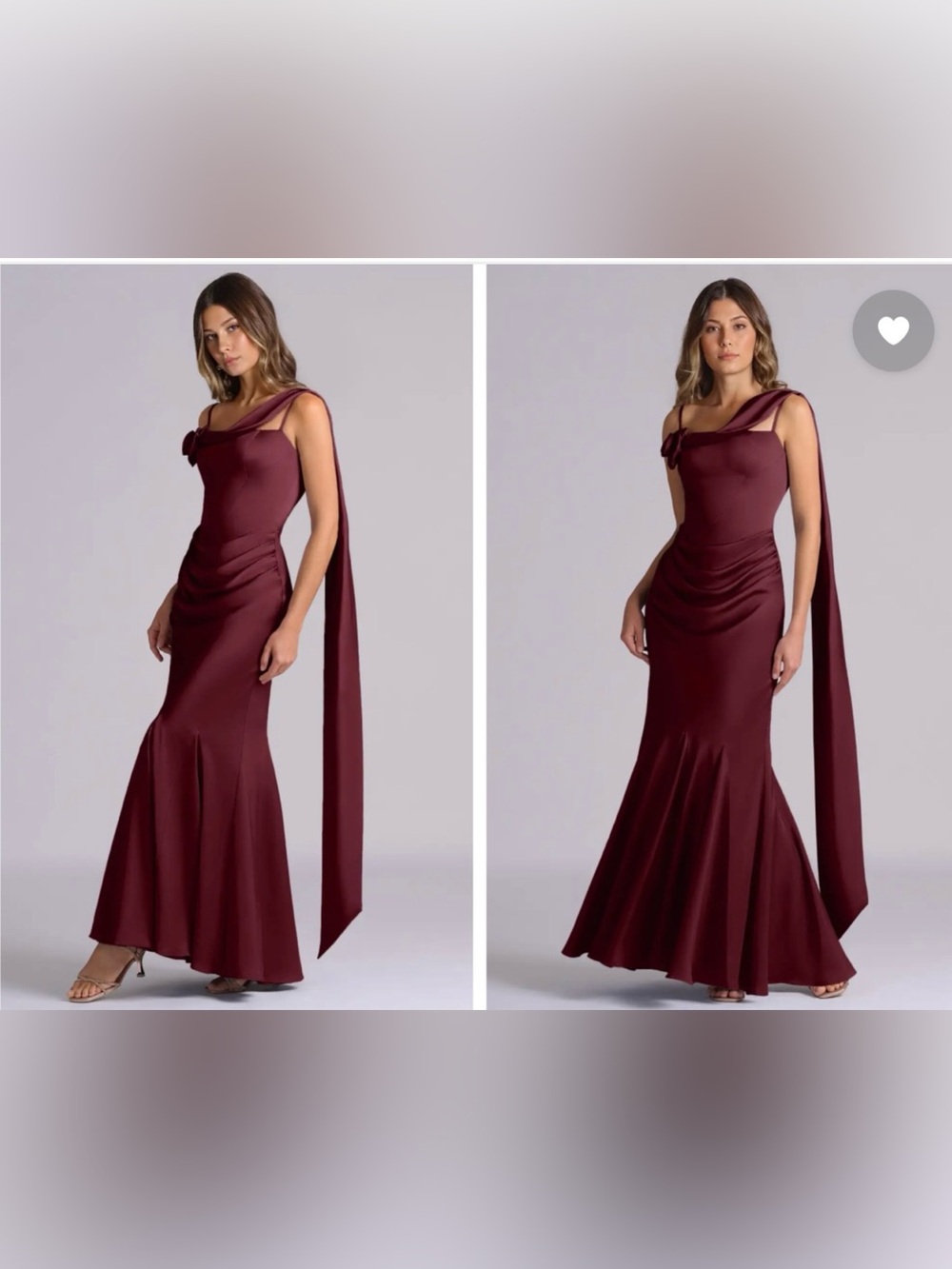 Azazie Wine One-Shoulder Mermaid Maxi Dress